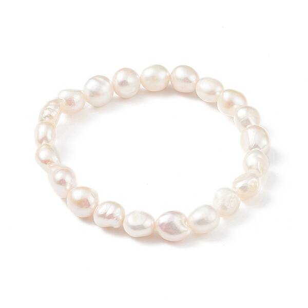 Natural Baroque Keshi Pearl Beaded Stretch Bracelet for Women