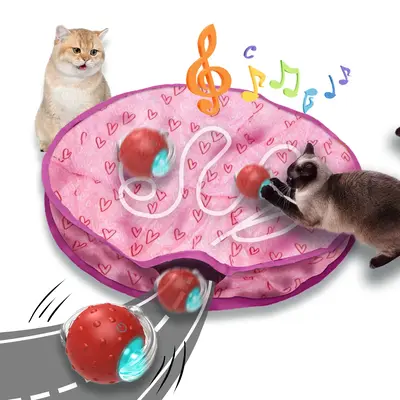 【2024 new cat toy】Interactive Cat  Ball Fast Rolling in Pouch,smartcat , Motion Activate Chirping Cat  Hide and Seek  Cat...