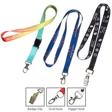 1000 Custom Full Color Lanyard - Multiple Clip Options