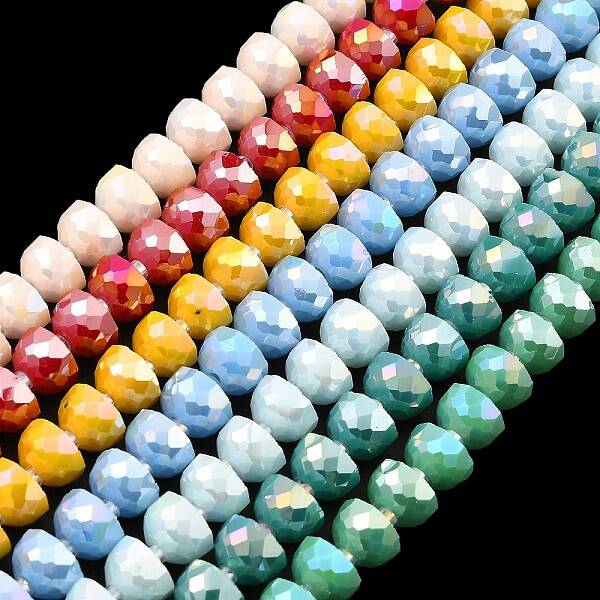 AB Color Plate Glass Beads Strands