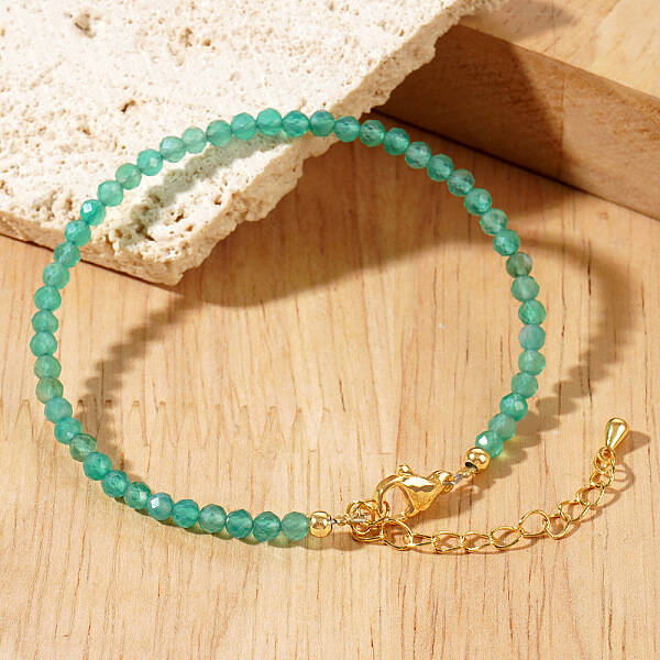 Natural Green Aventurine Beaded Bracelets for Women
