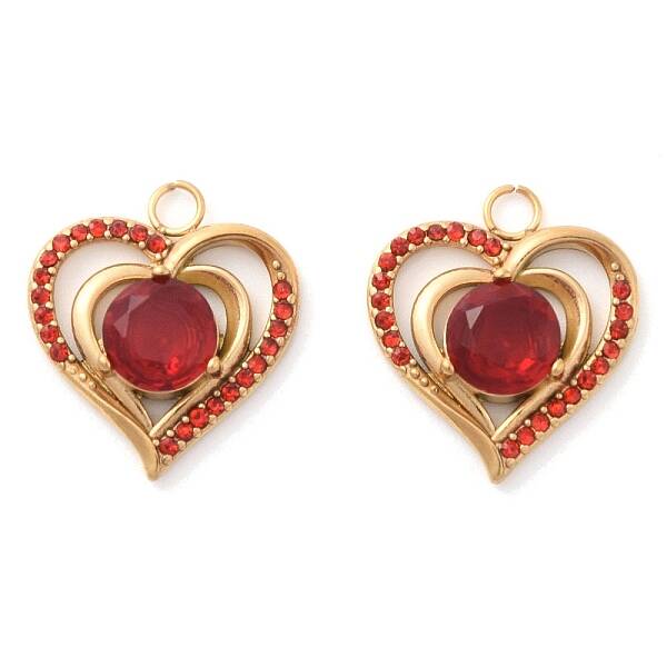 304 Stainless Steel Rhinestone Pendants