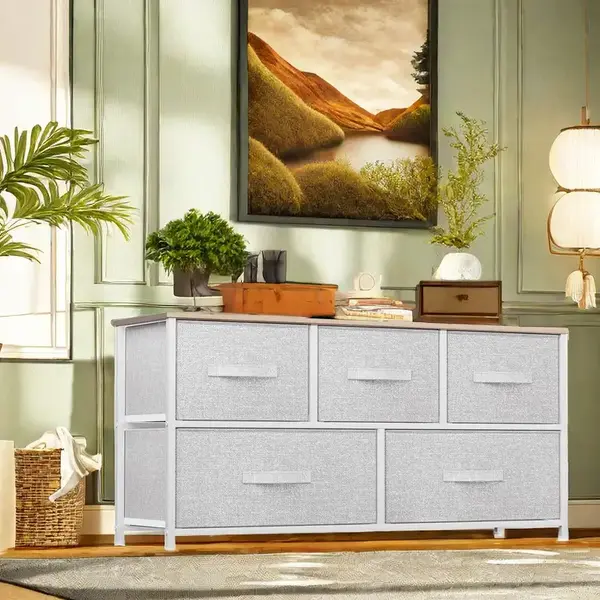 Yitahome Dresser for Bedroom with 5 Drawers, TV Stand Fabric Dresser, Organizer Unit Storage Tower for Bedroom,Living Room,Cl...