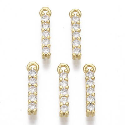 Brass Micro Pave Cubic Zirconia Charms