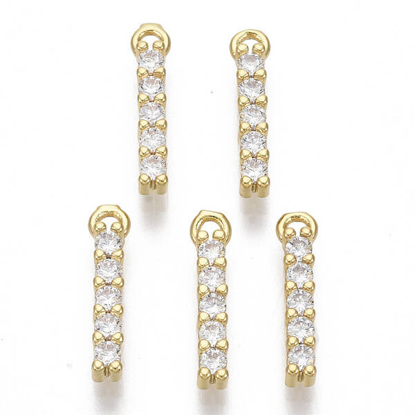 Brass Micro Pave Cubic Zirconia Charms
