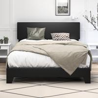 MUTICOR Basic Upholstered Bed Frame with Fabric Adjustable Headboard and Wood Slats,Full/Queen/King Size Platform Bed,Modern ...