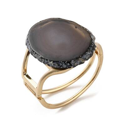 Rack Plating Brass with Natural Agate