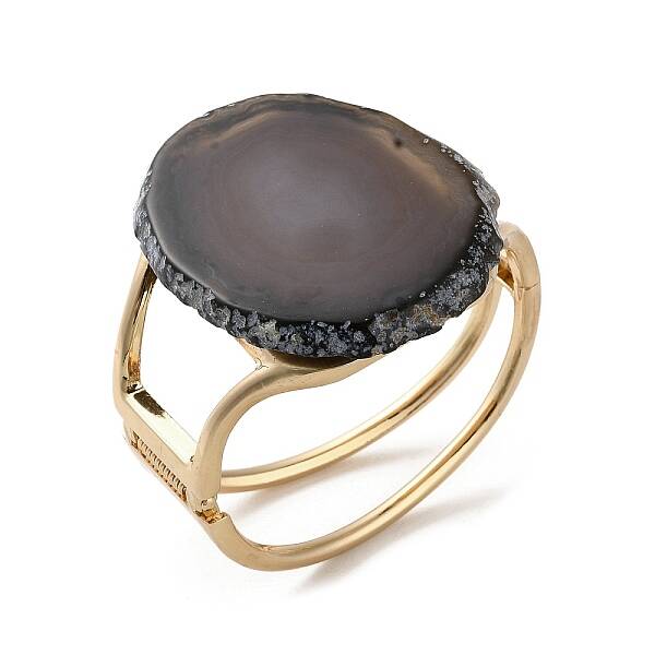 Rack Plating Brass with Natural Agate