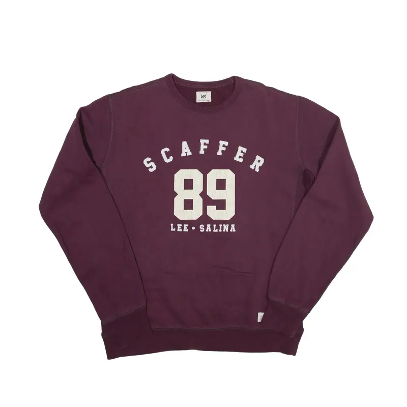 LEE Sweatshirt Maroon Crew Neck Mens S
