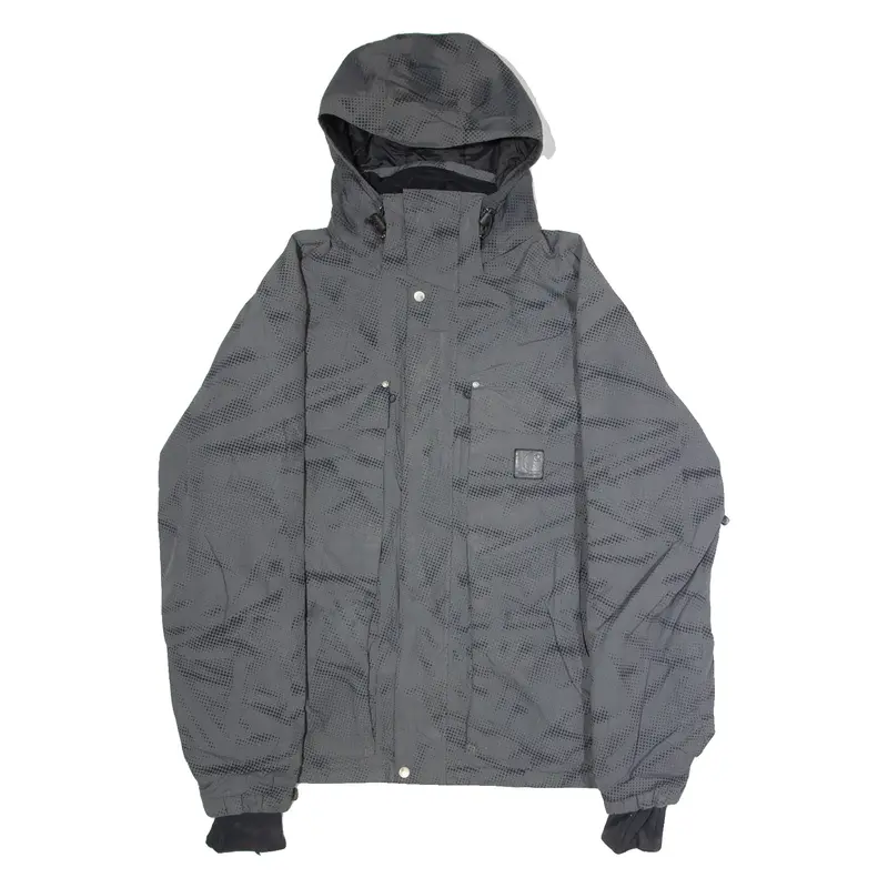 CARHARTT Slush Mens Ski Coat Grey Nylon Hooded Spotted XL