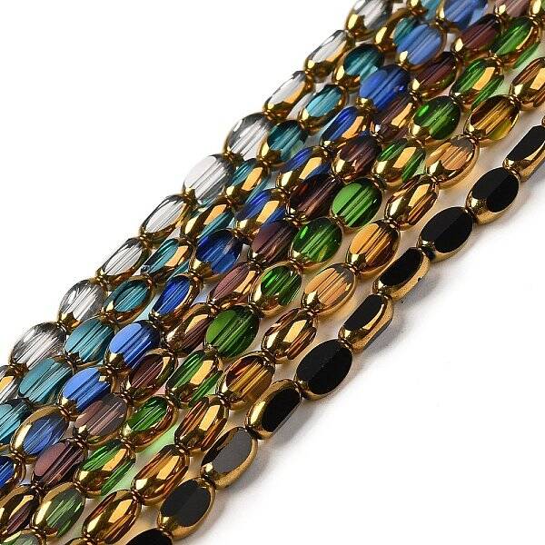 Electroplate Transparent Glass Beads Strands