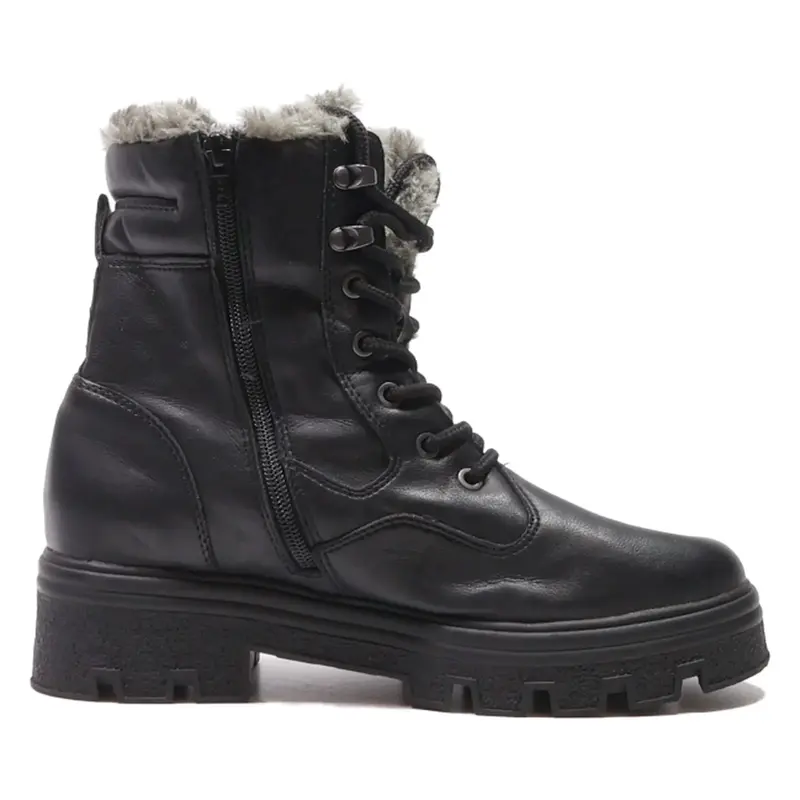 S.OLIVER Snow Boots Black Leather Womens UK 6