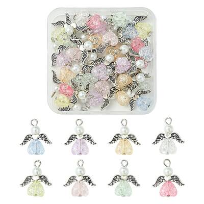30Pcs Angel Acrylic & Glass Pendant