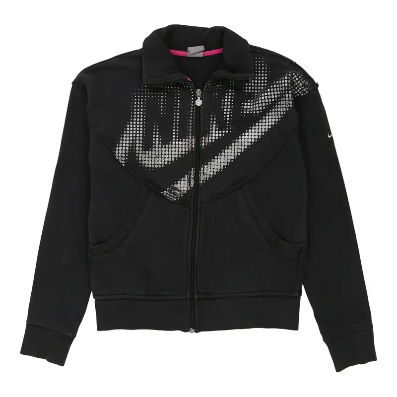 Nike Zip Up - Large Black Cotton