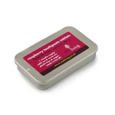 Toothpaste Tablets - TIN - Raspberry | Type: Flouride Free | Size: 1 Month Supply