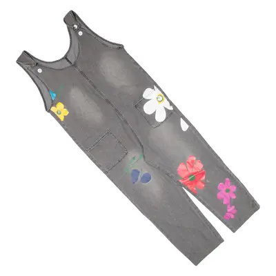 Womens Overalls Grey Regular Denim Floral S W38 L23