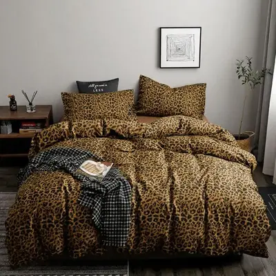 2/3 Counts Soft and Breathable Leopard Print Duvet Cover Set for Bedroom and Guest Room Decor - Includes 1 Duvet Cover and 2 ...