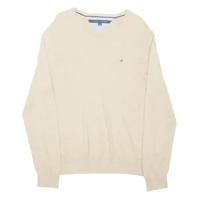 TOMMY HILFIGER Mens Jumper Beige Tight Knit M