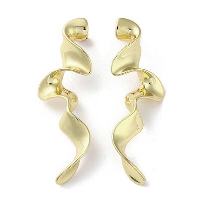 Rack Plating Brass Twist Dangle Stud Earrings