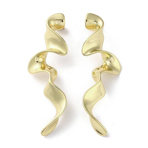 Rack Plating Brass Twist Dangle Stud Earrings
