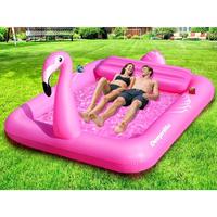Luxury Flamingo Inflatable Tanning Pool for 2 Person, 81''x60'' Sunbathing Pool Lounger Float, Pink Blow Up Tanning Pool Sunt...
