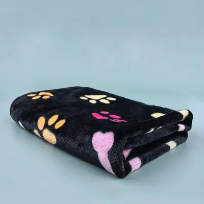 Cute Paw & Bone Pattern Pet Plush Blanket, Soft Pet Blanket, Pet Blanket For Dog & Cat