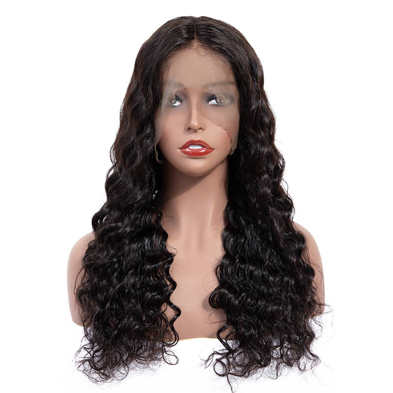 ISEE HAIR Loose Deep Lace Front Wig Pre Plucked Natural Hair Liner 100% Human Virgin Hair Wigs