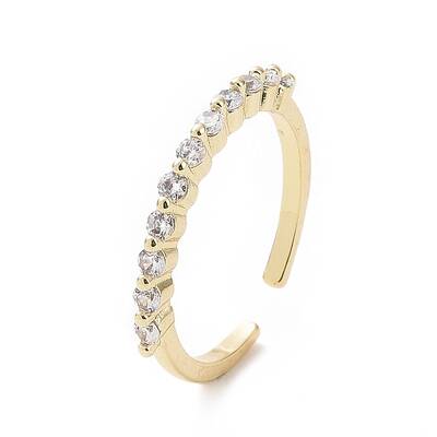 Clear Cubic Zirconia Open Cuff Ring
