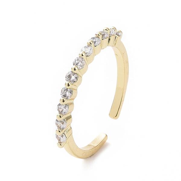 Clear Cubic Zirconia Open Cuff Ring