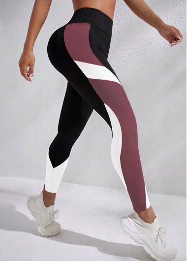 Modlily Black Stretch Skinny Elastic Waist High Waisted Sports Bottom - M