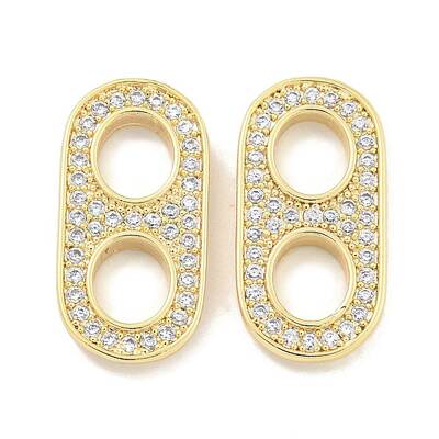 Brass Micro Pave Clear Cubic Zirconia Connector Charms