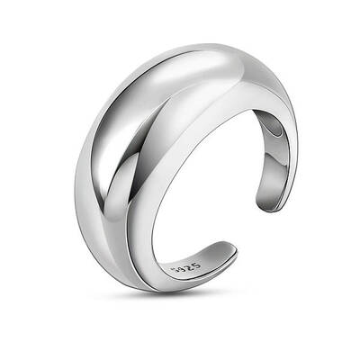 Rhodium Plated 925 Sterling Silver Cuff Rings