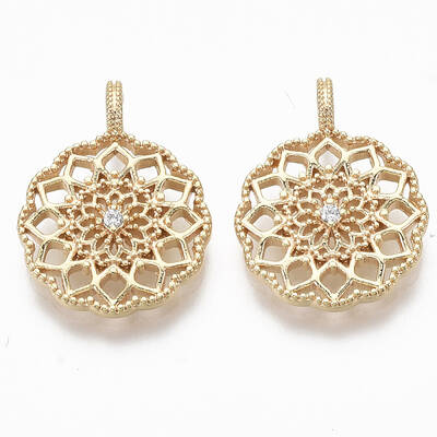 Brass Micro Pave Cubic Zirconia Pendants