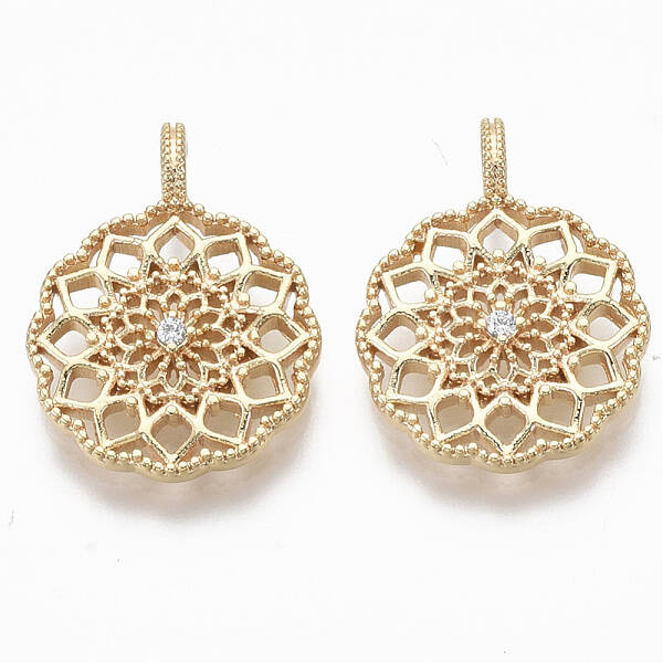 Brass Micro Pave Cubic Zirconia Pendants