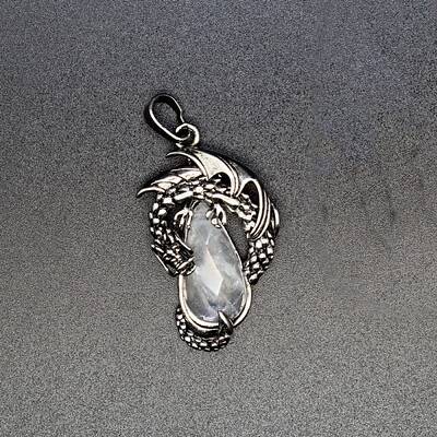 Natural Quartz Crystal Brass Pendants