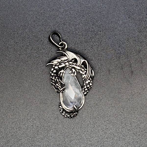 Natural Quartz Crystal Brass Pendants
