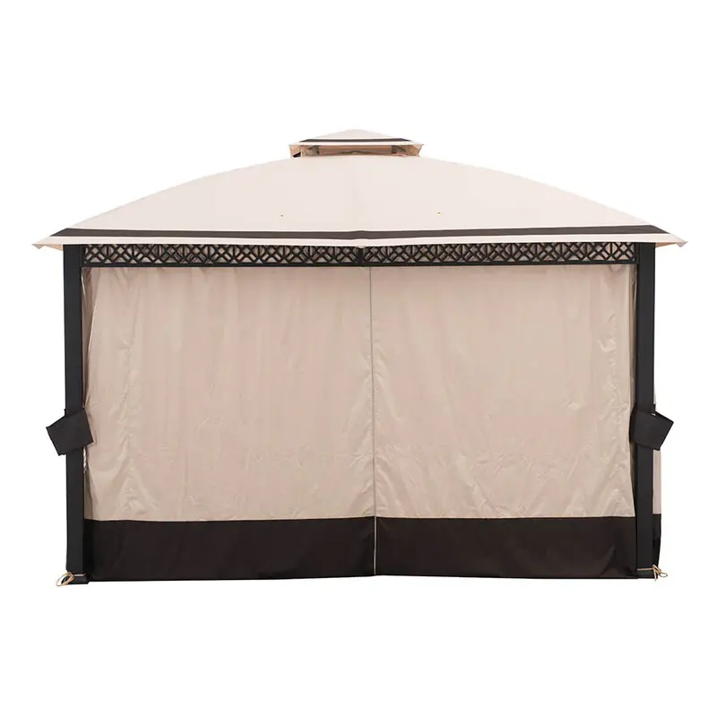 SUNJOY Beige+Dark Brown Replacement Curtain For Clarkson V2 Gazebo (10x12 FT) A101014701 Sold At BJ