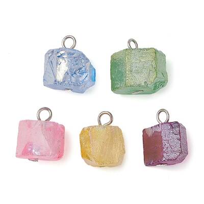 Electroplated Natural Quartz Beads Pendants