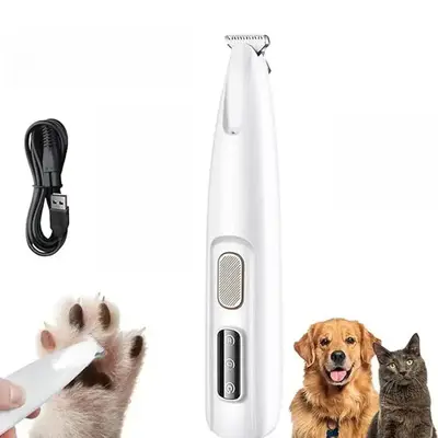 Waterproof Led Light Pet Hair Trimmer, 1 Count Rechargeable Pet Clipper, Professional Pet Hair Grooming Instrument for Dogs &...