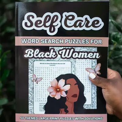 Self Care Word Search for Black Women: 50 Theme Large Print Puzzles with Solutions