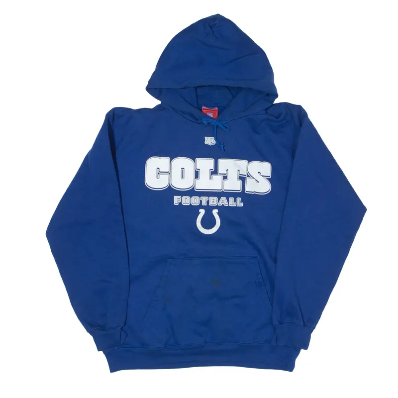 NFL Indianapolis Colts Football USA Hoodie Blue Pullover Mens M
