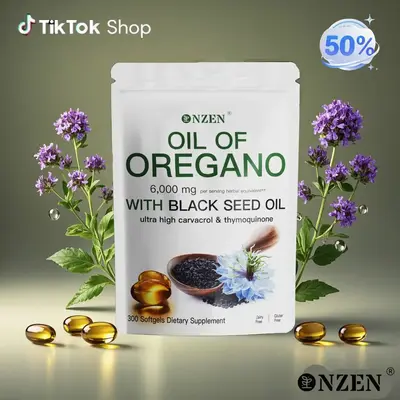 NZEN Oil of Oregano with Black Seed Oil 300 Capsules | Natural Antioxidants | Nutritional Support | Highly Effective Botanica...