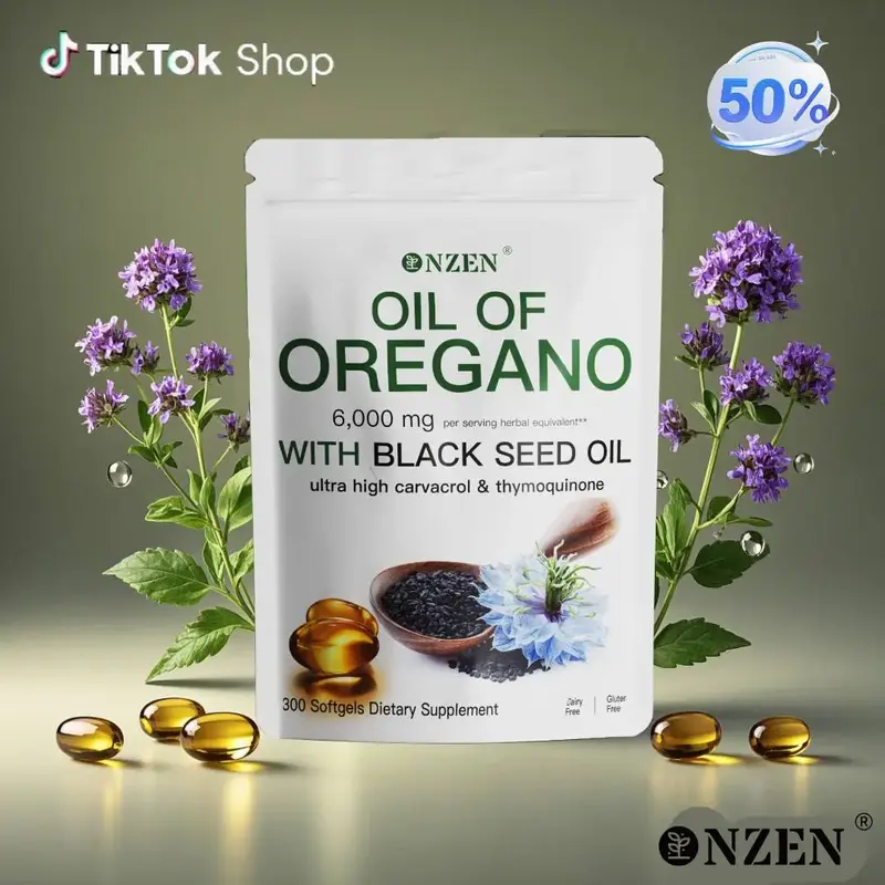NZEN Oil of Oregano with Black Seed Oil 300 Capsules | Natural Antioxidants | Nutritional Support | Highly Effective Botanica...
