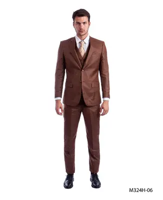 Tazio Men's 3 Piece Executive Suit Bold Colors & Patterns