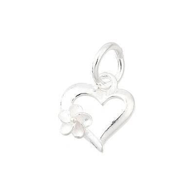925 Sterling Silver Flower Hollow Heart Charms