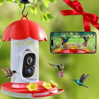 Dzees Outdoor hummingbird feeder With Solar Powered Wireless 2K Camera,AI Recognize Bird Species,Auto-Capture Video,Free 32G-...