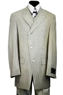 Canto Mens 3 Piece Microfiber Urban Zoot Suit Pic Stitching Formal Wear