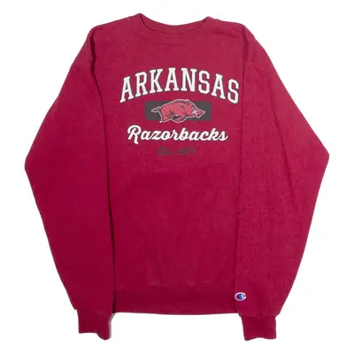 CHAMPION Arkansas Razorbacks Mens Sweatshirt Red Crew Neck USA S