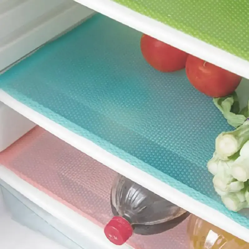 Mixed Color Refrigerator Mat, 4/8/12pcs Washable Fridge Shelf Liner, Cuttable Pad for Kitchen Table Shelf Cabinet
