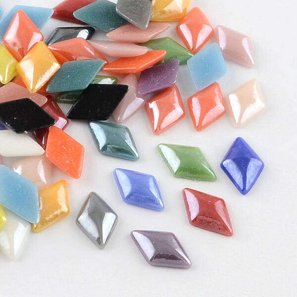 Pearlized Plated Opaque Glass Cabochons